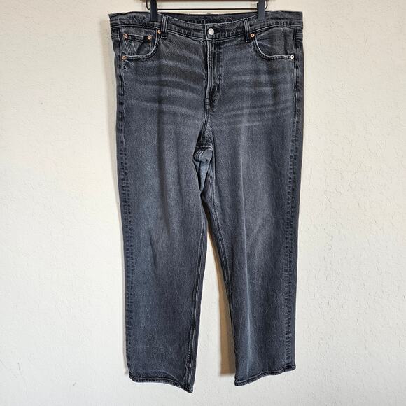 American Eagle High Rise Relaxed Straight Jeans Plus Size 18 Casual Neutral - Picture 1 of 13